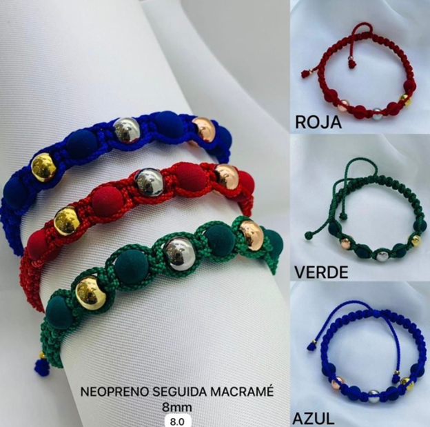 PULSERA HILO MACRAME ACERO INOXIDABLE