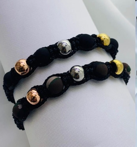 PULSERA HILO NEOPRENO ACERO INOXIDABLE