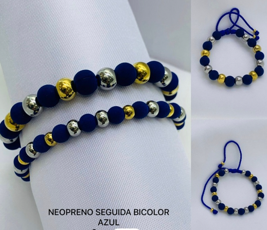 PULSERA NEOPRENO ACERO INOXIDABLE AZUL