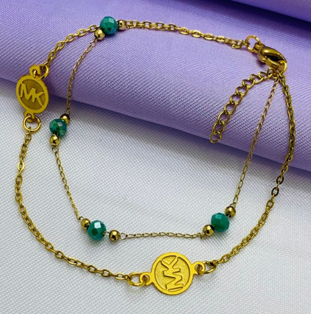 PULSERA ACERO INOXIDABLE MK AZUL