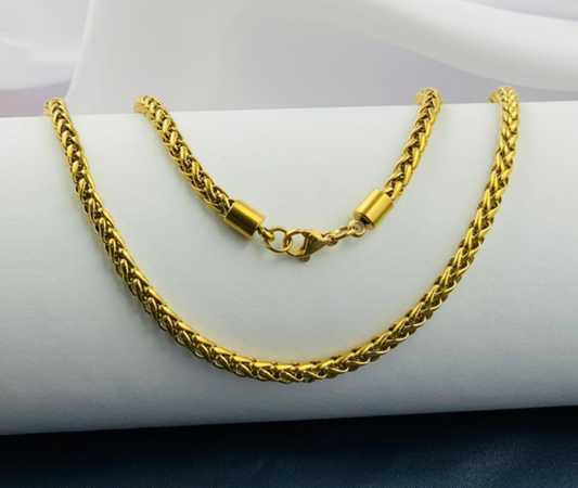 CADENA ACERO INOXIDABLE RUSTICA DORADA GRUESA 60CM