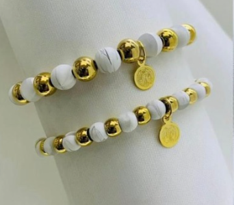 PULSERA NEOPRENO ACERO INOXIDABLE MEDALLA