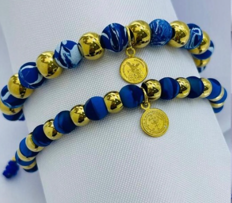 PULSERA NEOPRENO ACERO INOXIDABLE MEDALLA