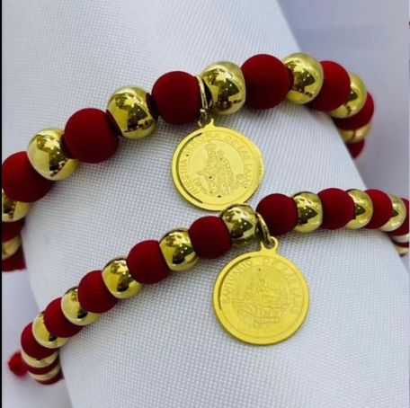 PULSERA NEOPRENO ACERO INOXIDABLE MEDALLA