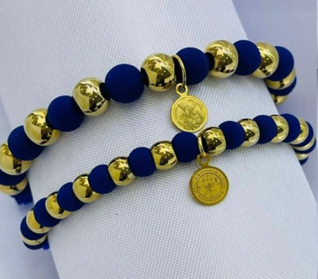 PULSERA NEOPRENO ACERO INOXIDABLE MEDALLA