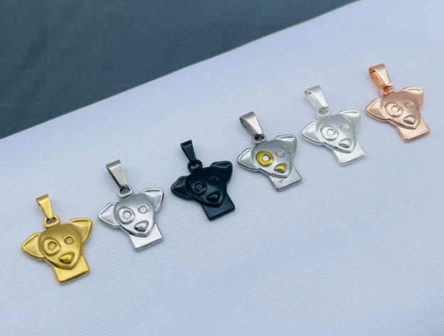 PLACA ACERO INOXIDABLE PERRITO