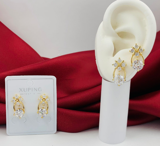 TOPO RODIO FLOR CIRCON COLGANTE DORADO