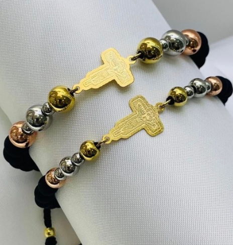 PULSERA NEOPRENO 3 OROS CRUZ