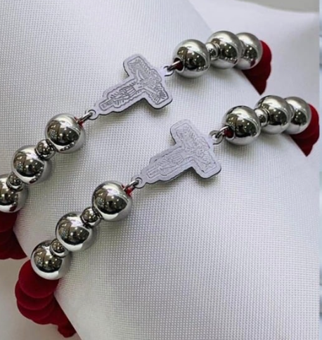 PULSERA NEOPRENO ACERO INOXIDABLE CRUZ