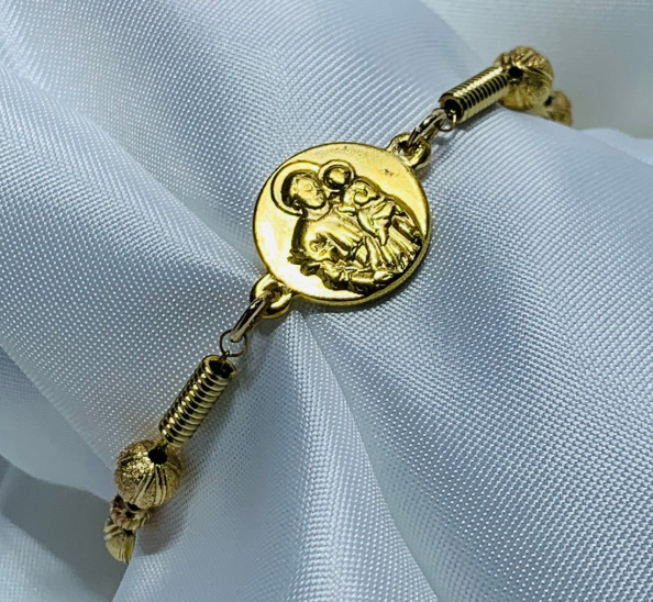 PULSERA RODIO DORADO MEDALLA JOSE