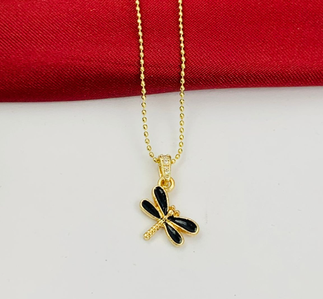 DUO RODIO LIBELULA NEGRA DORADO