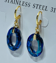 ARETE ACERO INOXIDABLE TIPO CRISTAL OVALADO AZUL