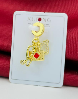 DIJE RODIO 3 FIGURAS MEDICINA DORADO PANDORA