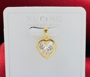 DIJE RODIO CORAZON DORADO CIRCON