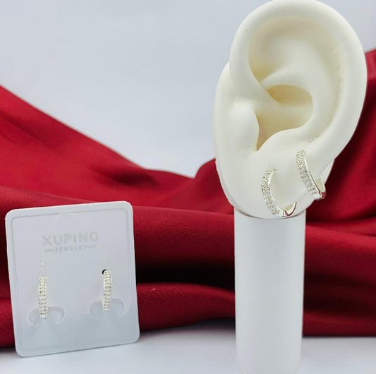 CANDONGA RODIO 2 LINEAS CIRCON BLANCO PLATIZADO