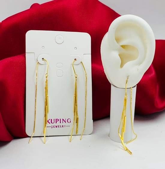 ARETE RODIO COLGANTE RECTANGULOS DELGADOS DORADO