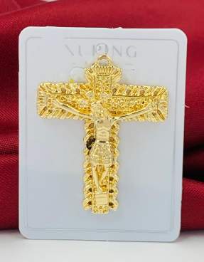 DIJE RODIO CRUZ JESUS DORADO GRANDE