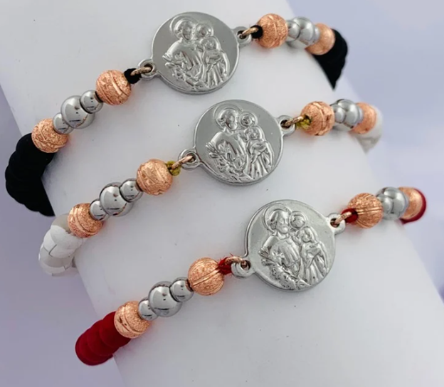 PULSERA NEOPRENO RODIO MEDALLA SAN JOSE