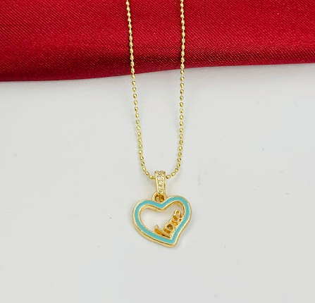 DUO RODIO CORAZON LOVE AZUL DORADO
