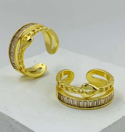 ANILLO RODIO CIRCON DORADO