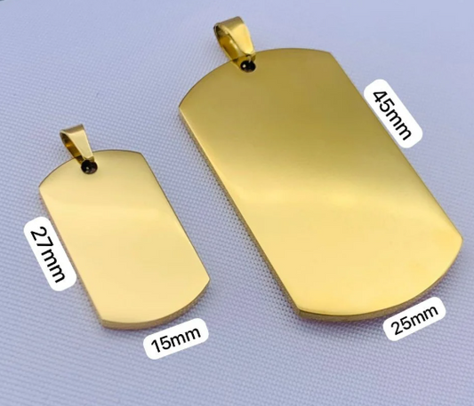 PLACA MILITAR ACERO INOXIDABLE DORADO