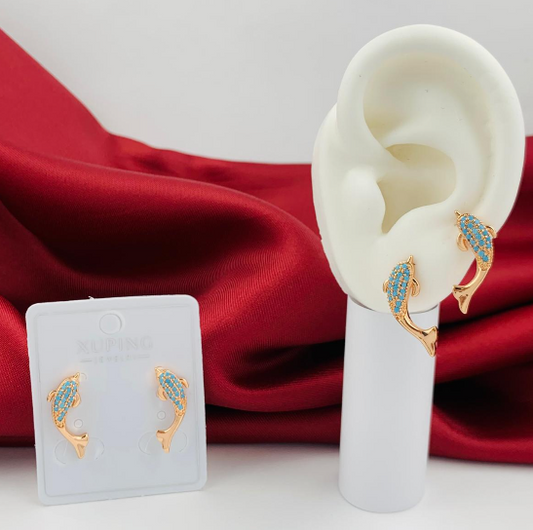 TOPO RODIO DELFIN CIRCON AZUL