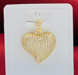 DIJE RODIO CORAZON DORADO CIRCON