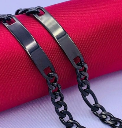 PLACA ACERO INOXIDABLE PULSERA GRUESA