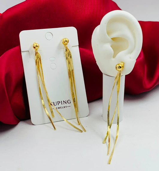 ARETE RODIO COLGANTE 3 TIRAS DORADO