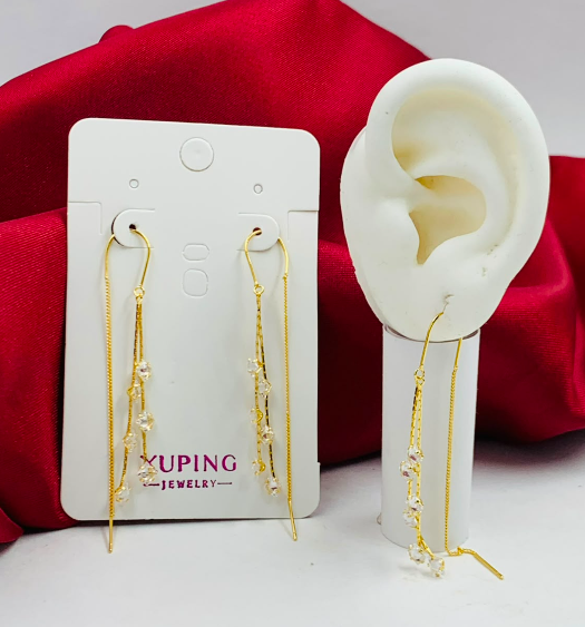 ARETE RODIO COLGANTE CIRCONES COLGANDO DORADO