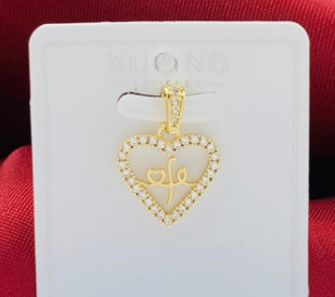 DIJE RODIO CORAZON DORADO CIRCON