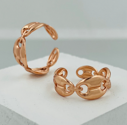 ANILLO ACERO INOXIDABLE ROSA TIPO GUCI