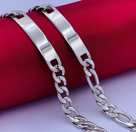 PLACA ACERO INOXIDABLE PULSERA GRUESA