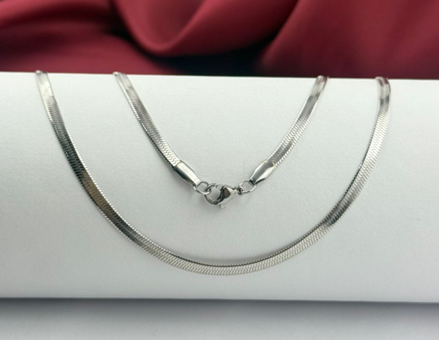 CADENA ACERO INOXIDABLE PLANA PLATEADO 50-60CM