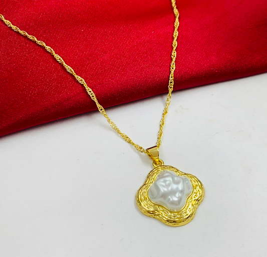 DUO RODIO ESTRELLA PERLA ARRUGADITA DORADO