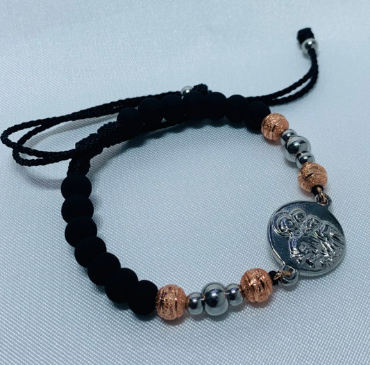 PULSERA ACERO INOXIDABLE PLATEADO ROSA