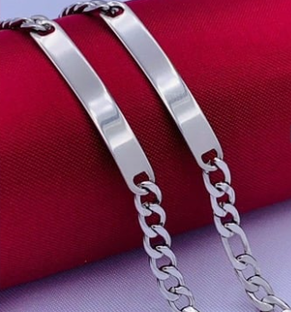 PLACA ACERO INOXIDABLE PULSERA MEDIANA