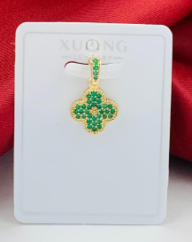 DIJE RODIO VAN CLEF CIRCON VERDE DORADO