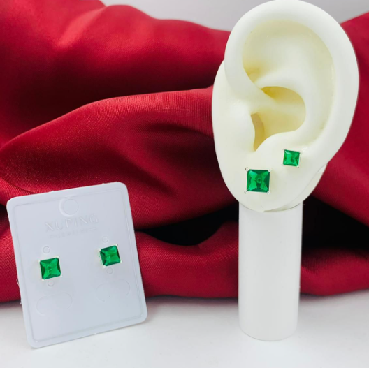 TOPO RODIO CIRCOM VERDE CUADRADO PLATIZADO