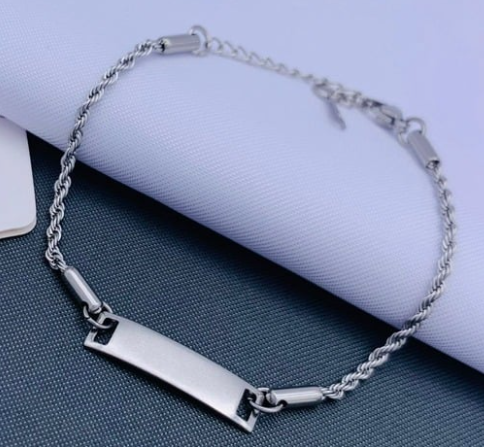 PLACA ACERO INOXIDABLE PULSERA LASO