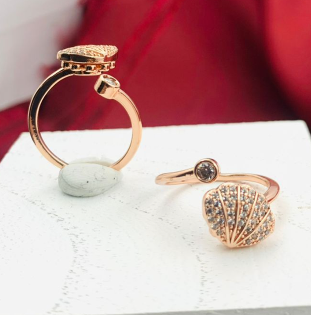 ANILLO RODIO CORAL Y CIRCON LADO BLANCO ROSA
