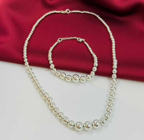 COMBO RODIO CADENA Y PULSERA PLATIZADO