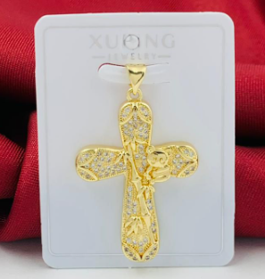 DIJE RODIO CRUZ DORADO