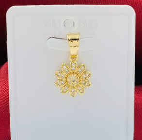 DIJE RODIO FLOR DORADO