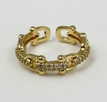 ANILLO RODIO DORADO CIRCON