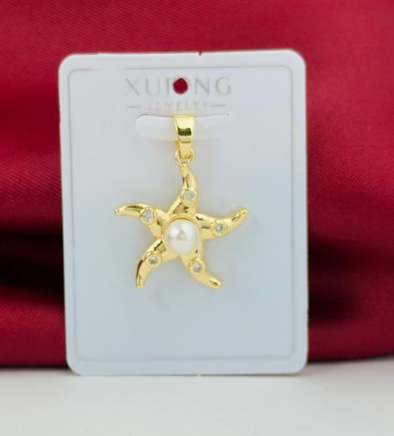 DIJE RODIO ESTRELLA CIRCONES DORADO