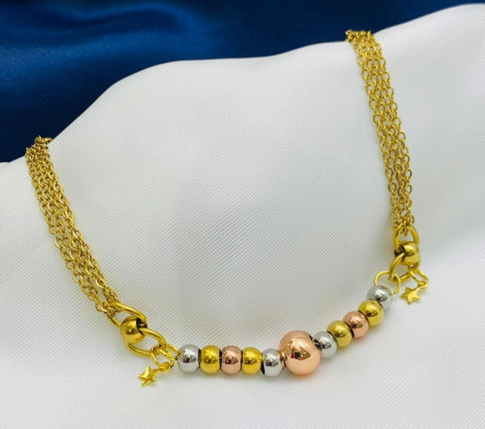 PULSERA ACERO INOXIDABLE DORADO 3 OROS