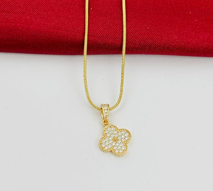 DUO RODIO VAN CLEF CIRCONES PEQUES BLANCO DORADO