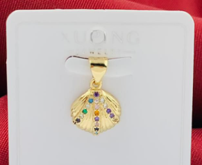 DIJE RODIO CORAL DORADO CIRCON COLORES