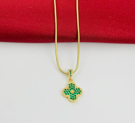 DUOL RODIO VAN CLEF CIRCON VERDE PUNTOS DORADO